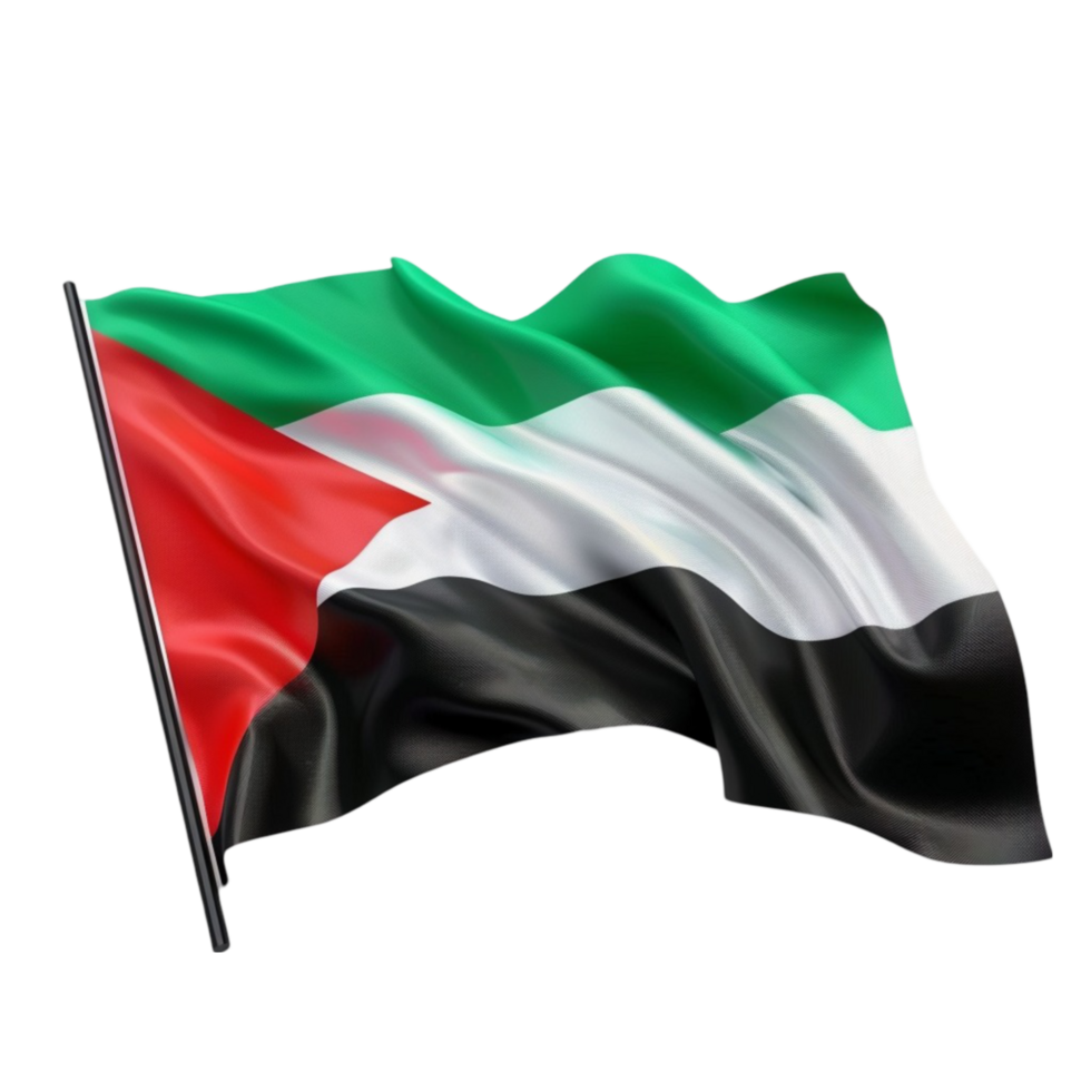 Flag of the United Arab Emirates with Green, White on Transparent background AI-Generative png