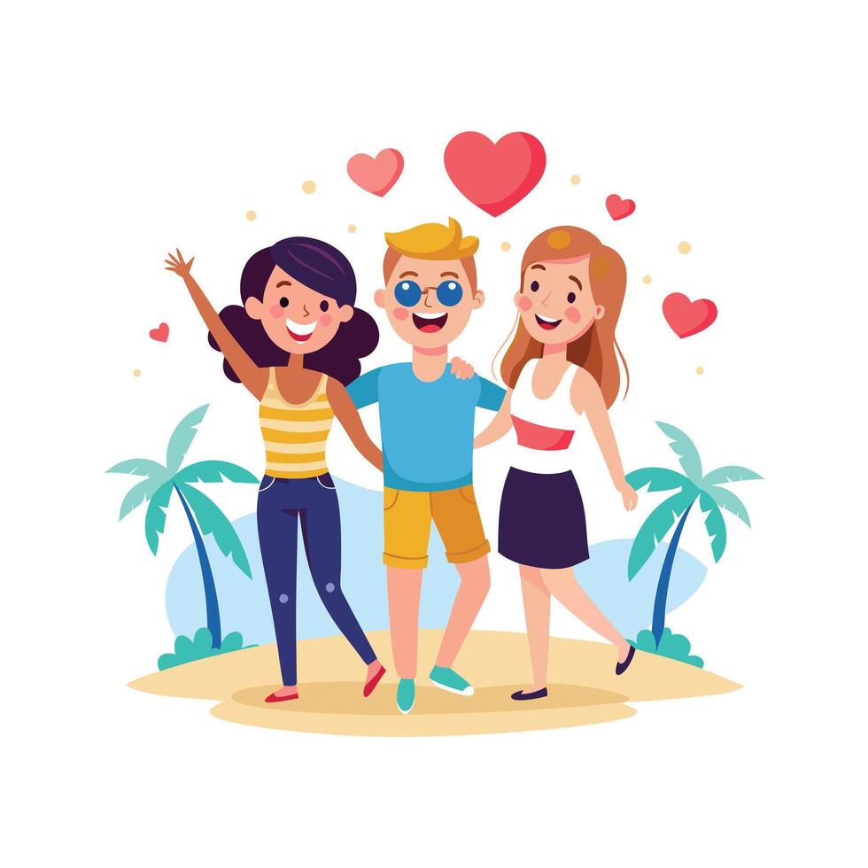 Friends Special, Love and Emotional Moment Illustration Concept for Friendship Day vector
