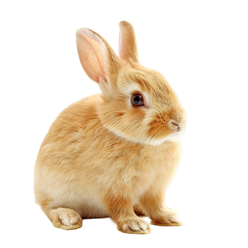 Cute rabbit in flat cartoon style on Transparent background AI-Generative png