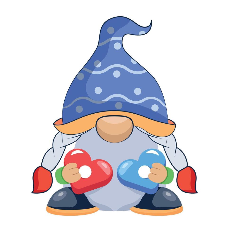 WebA cute flat style mascot of lovely dwarf vector