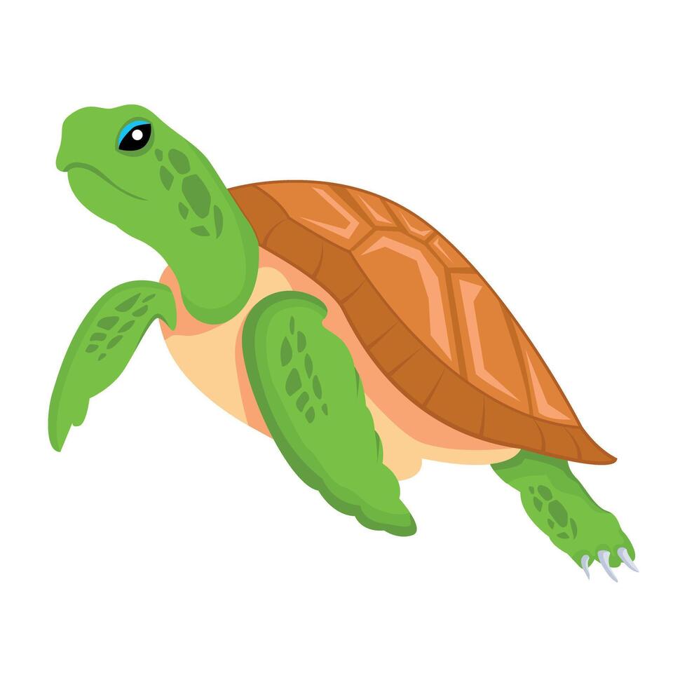WebA flat icon of cute pelagic turtle vector