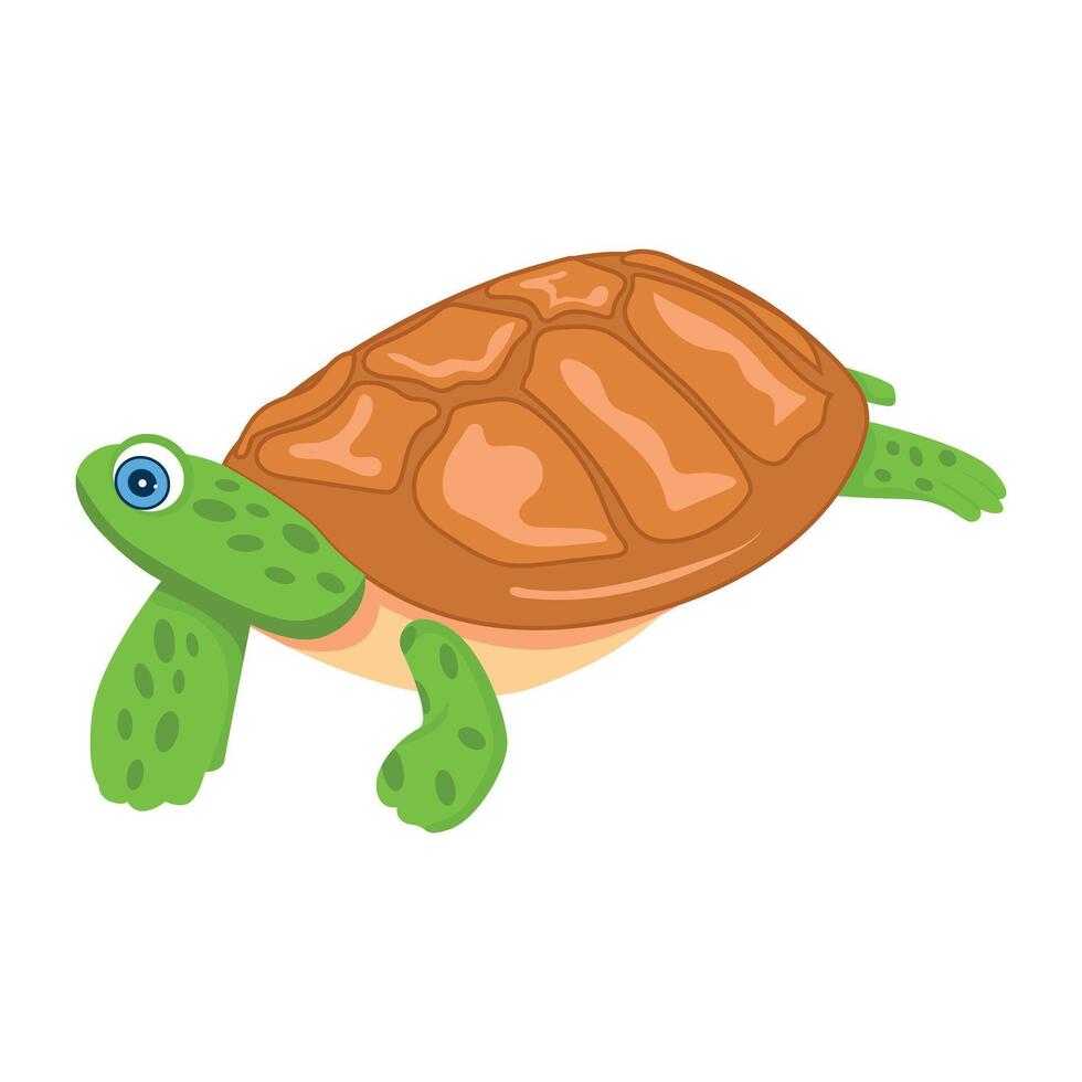 WebFlat style icon depicting cute loggerhead vector