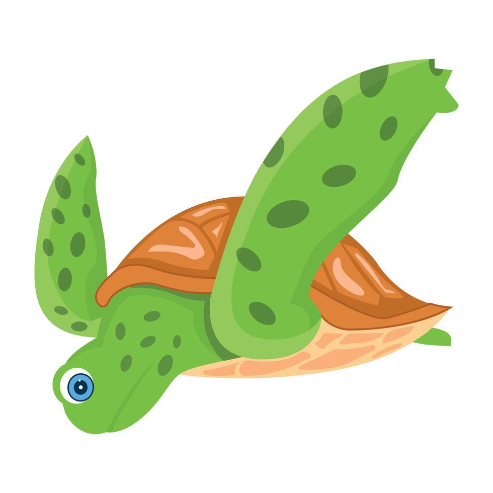 WebFlat style icon of cute marine turtle vector