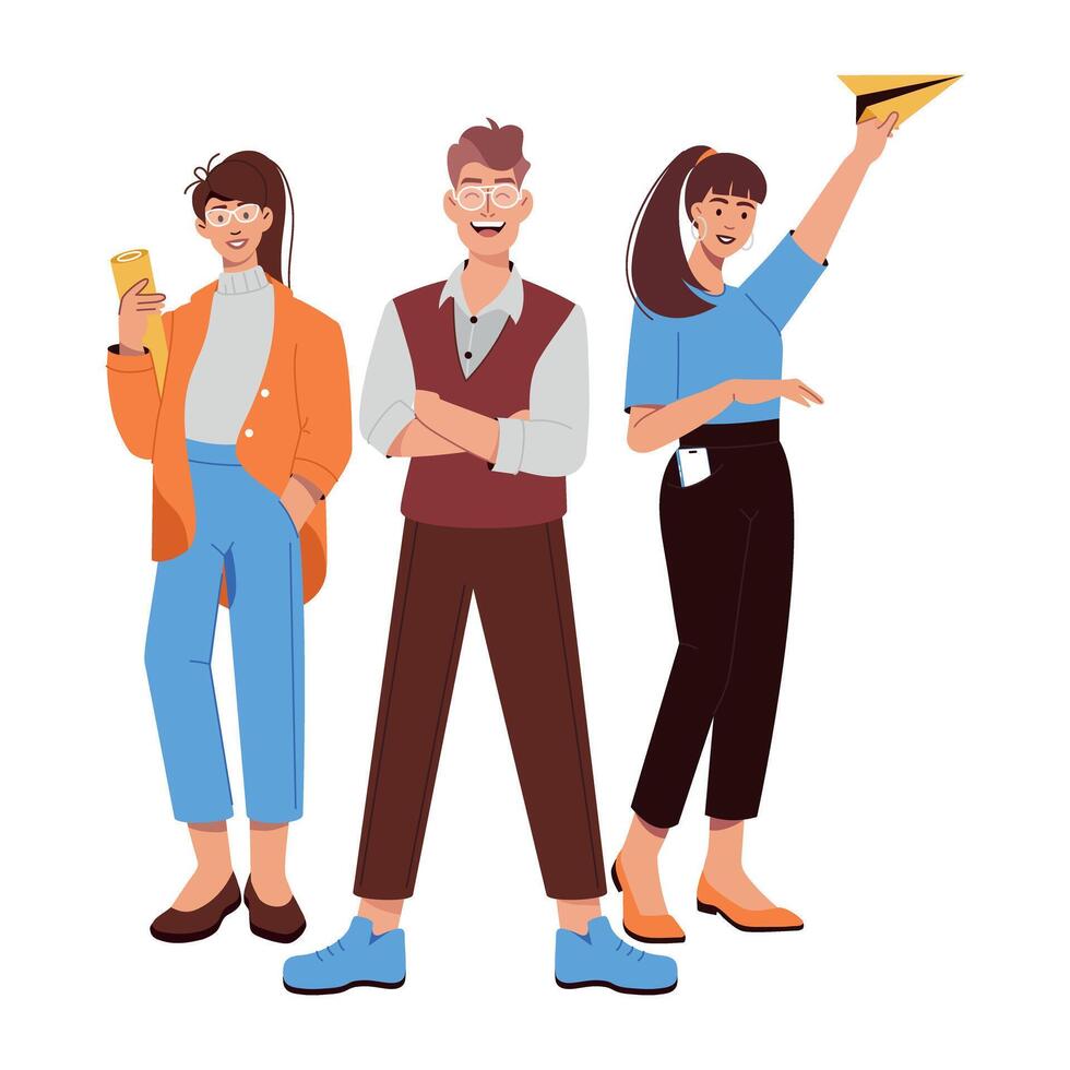 WebA flat illustration of team members vector