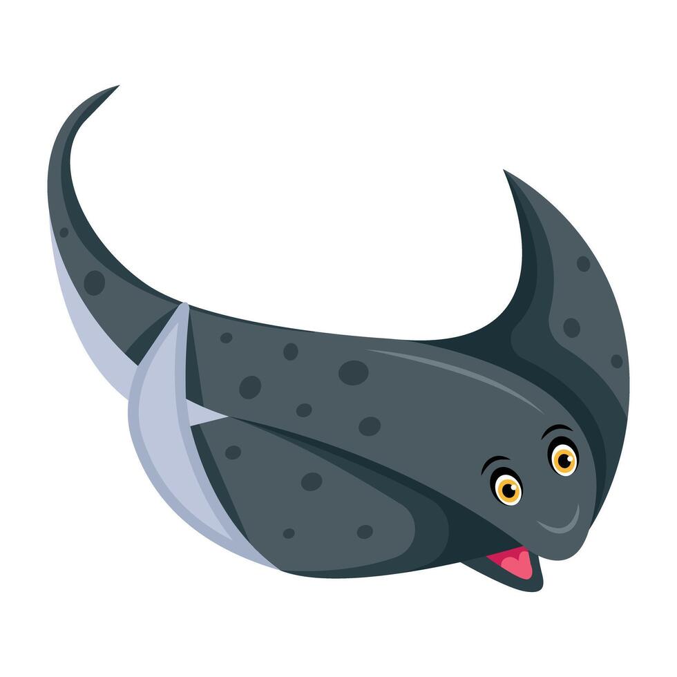 WA flat style icon of stingray fish eb vector