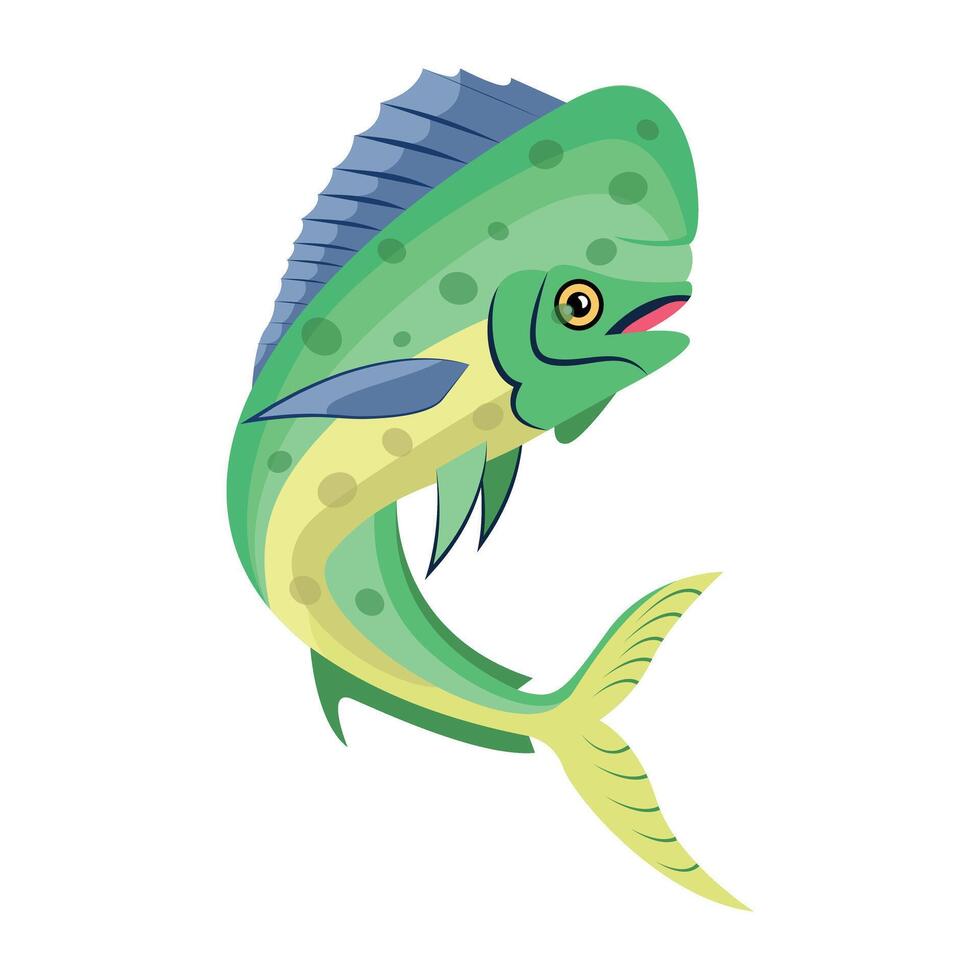 WebA flat style icon of dorado dolphin vector