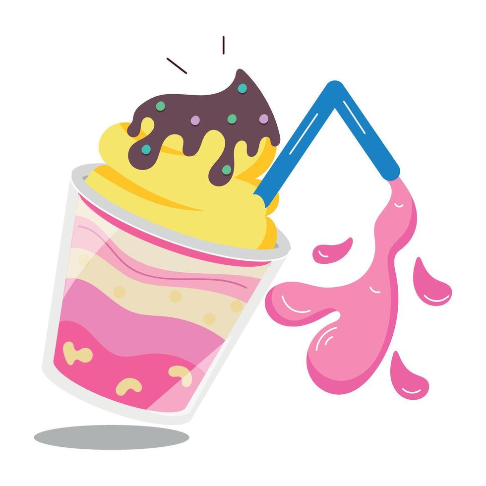 WebA flat style sticker of cream shake vector