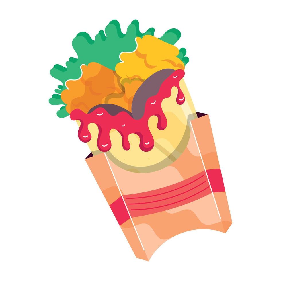 WebA flat style sticker of tasty wrap vector