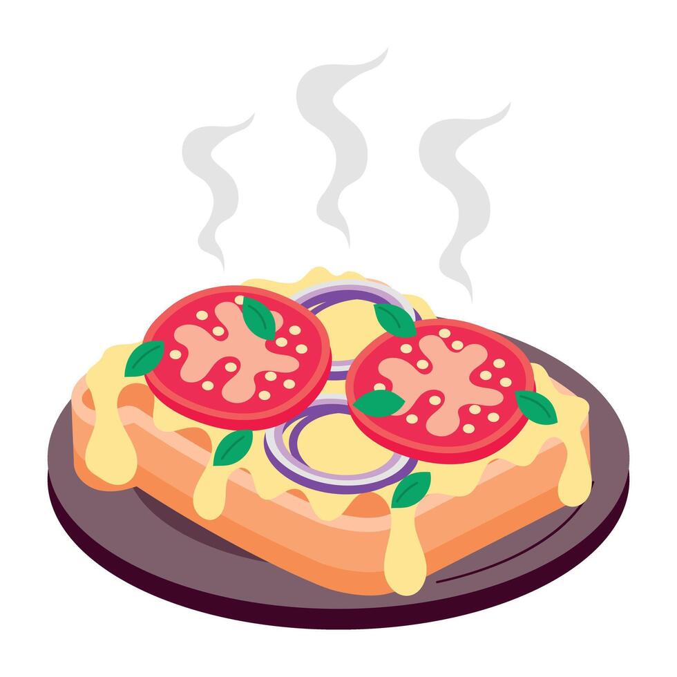 WebHot sandwich serving, flat style sticker vector