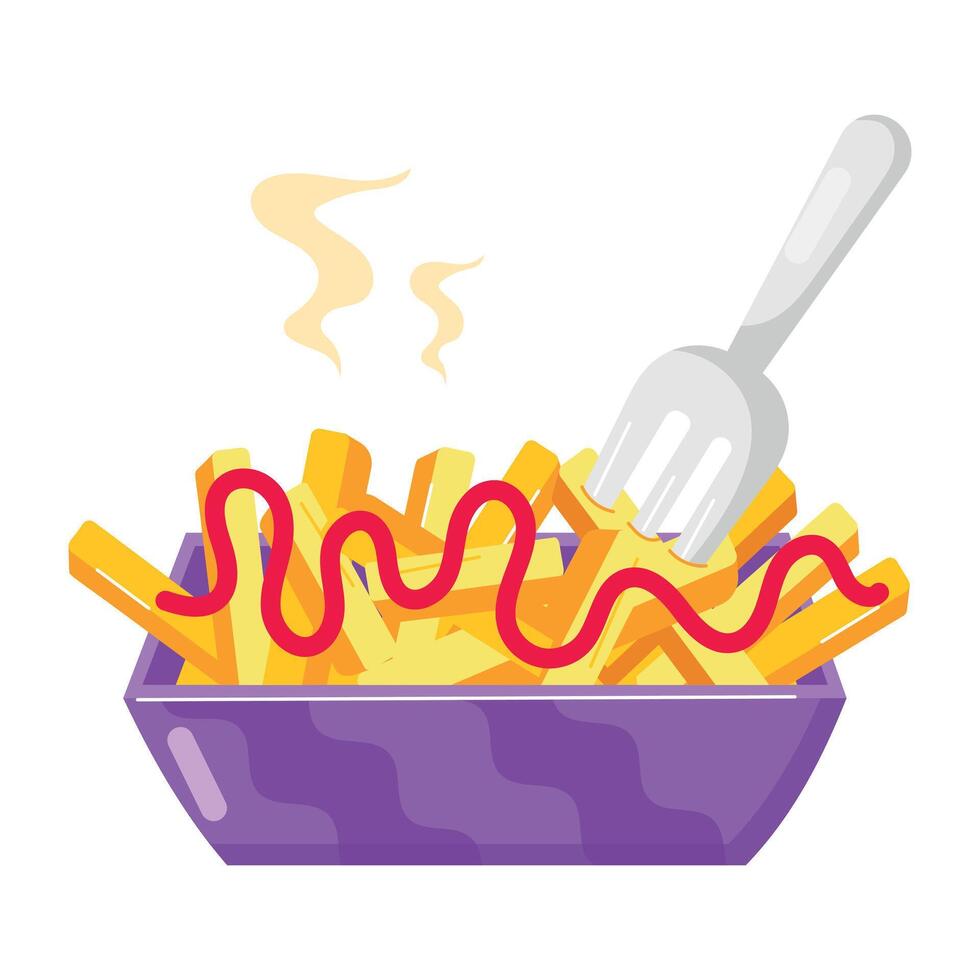 WebLoaded fried sticker in flat style vector