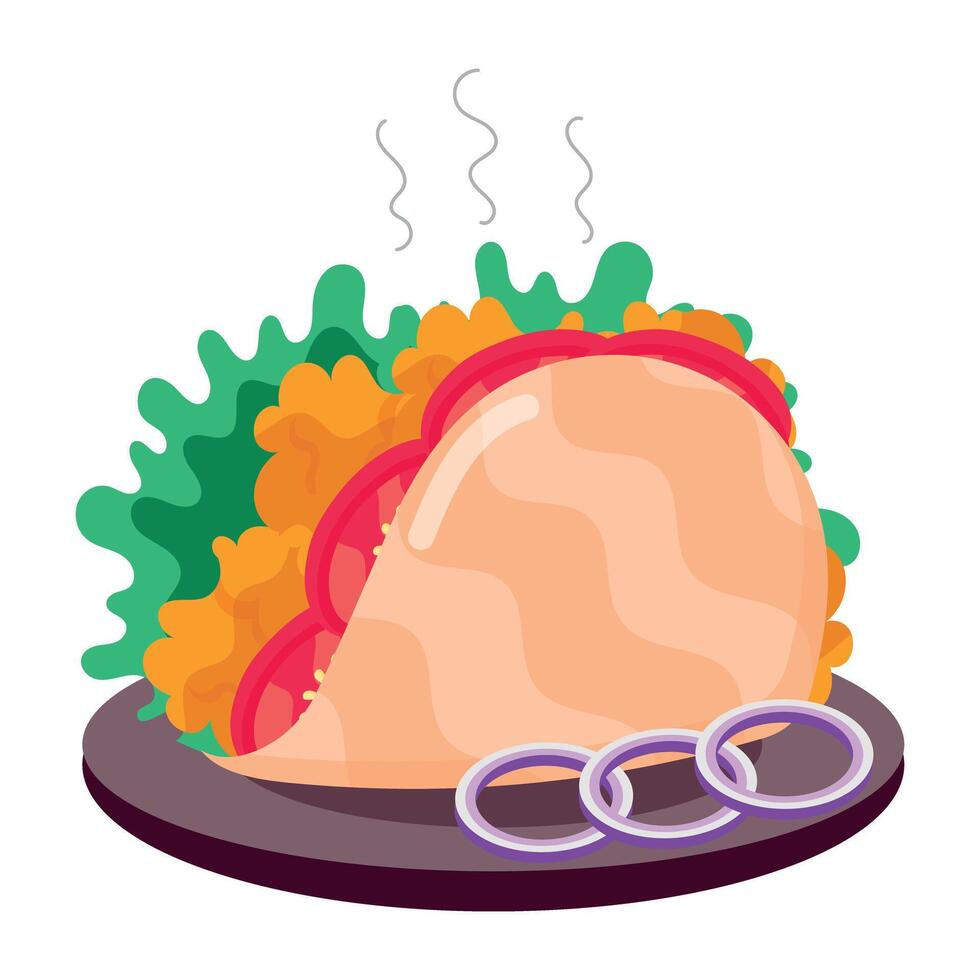 WebChicken taco sticker in flat style vector