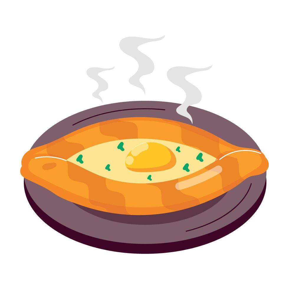WebAcharuli khachapuri dish sticker in flat style vector
