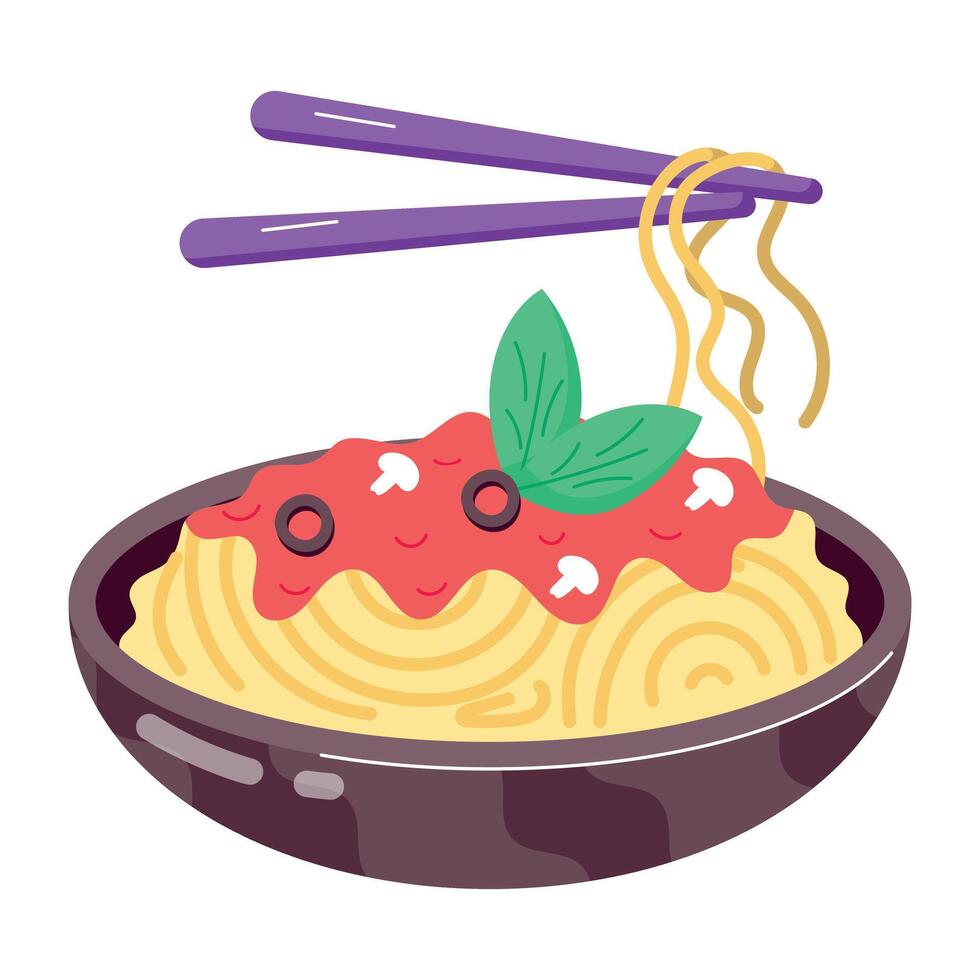 WA flat style sticker of vermicelli bowleb vector