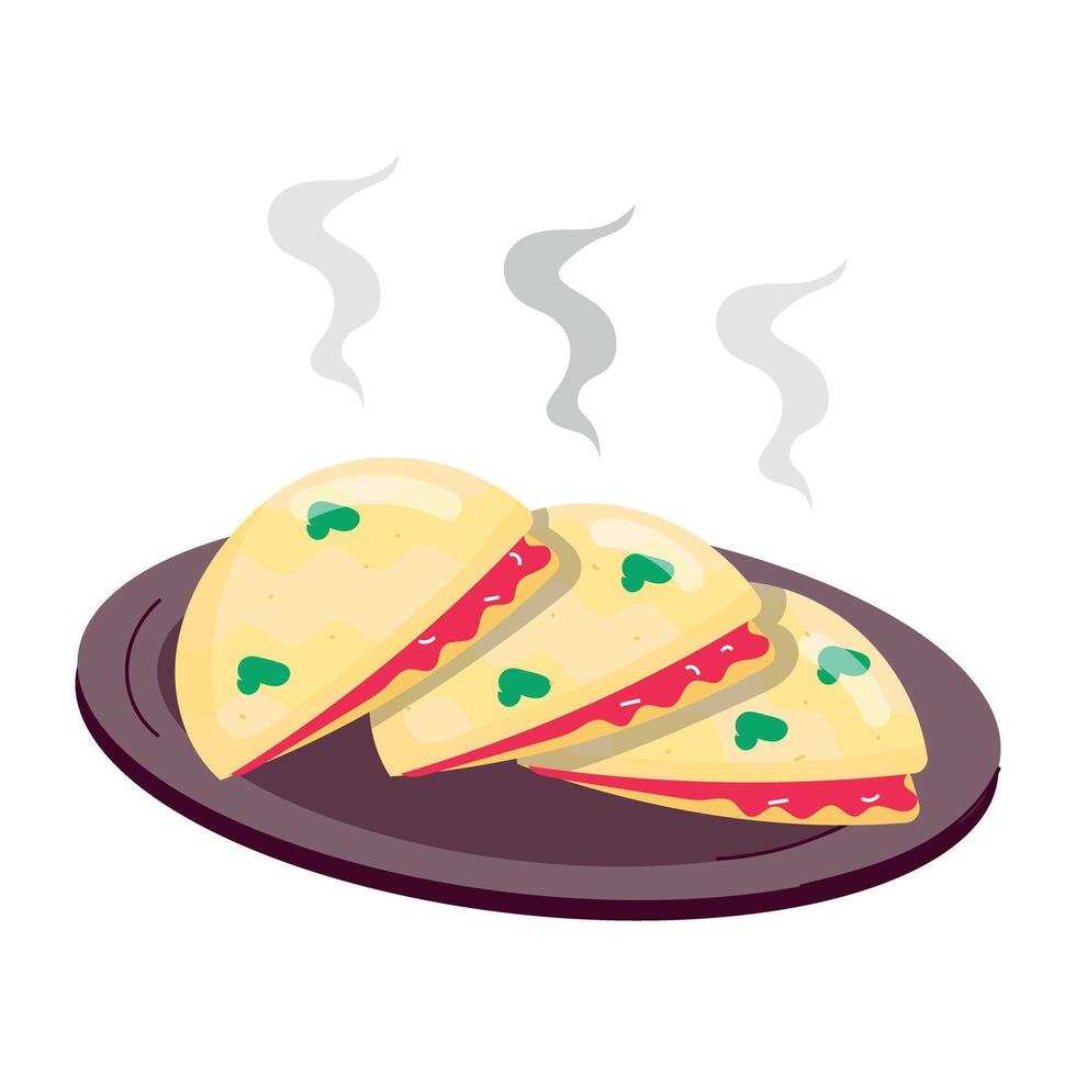 WebA flat style sticker of bread sandwich vector