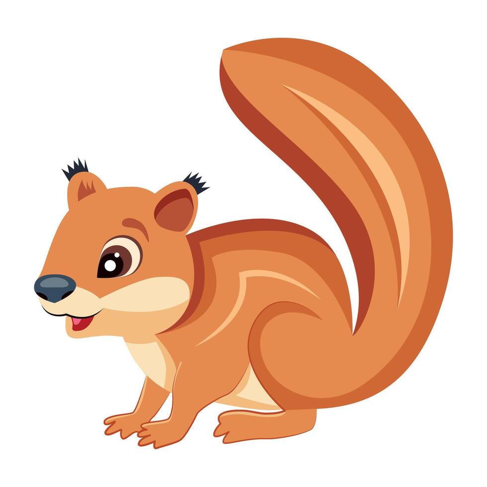 WeFlat style cartoon of tree squirrelb vector