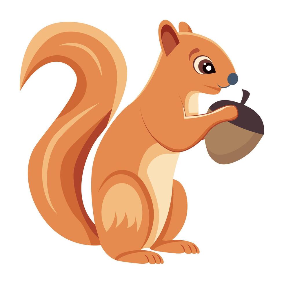 WebA flat style icon of squirrel nut vector