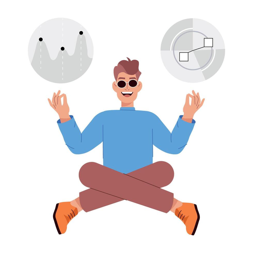 WebA flat style illustration showing virtual business vector