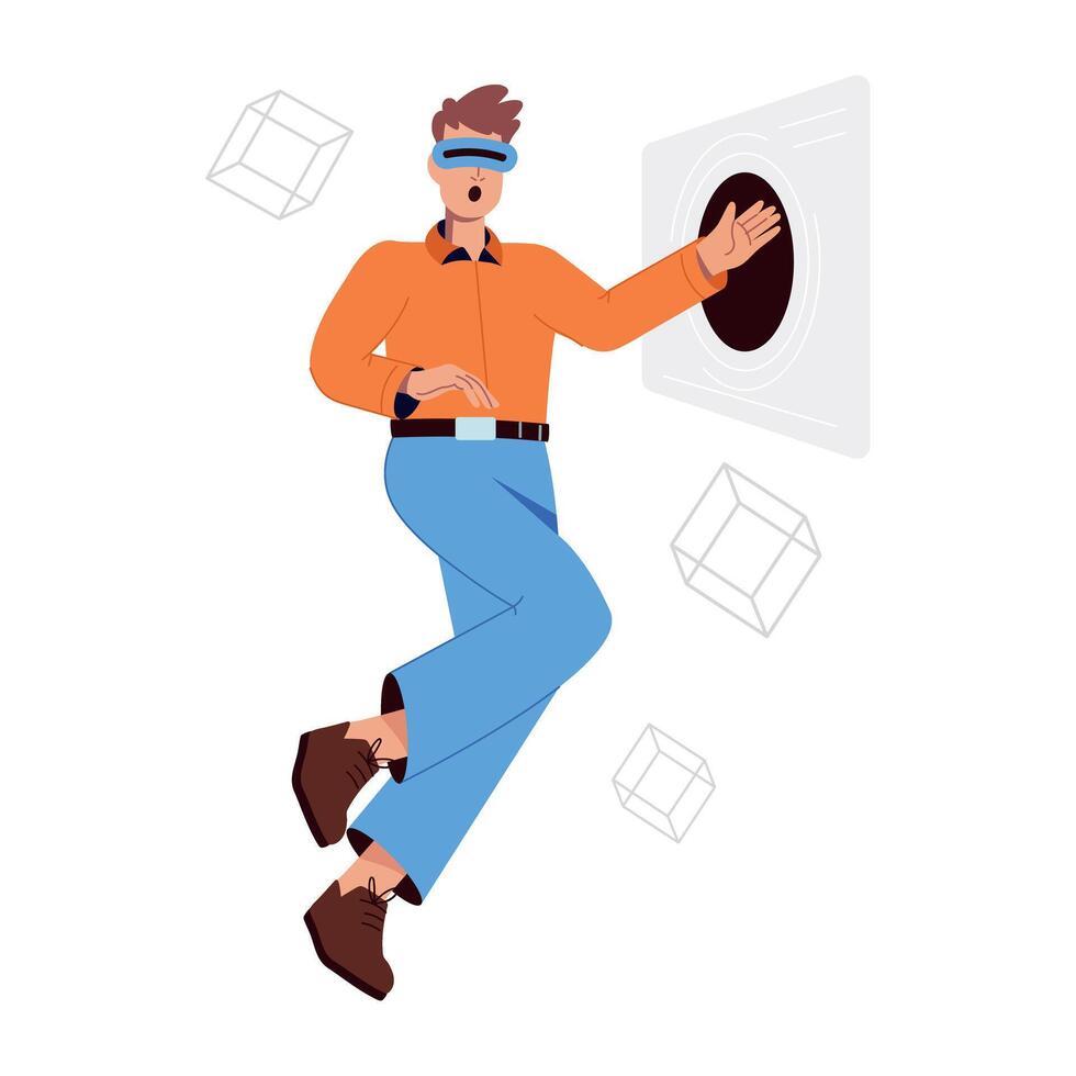 WebA flat style illustration of future portal vector