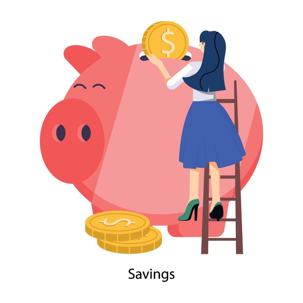 WebCharacter based flat illustration of savings vector