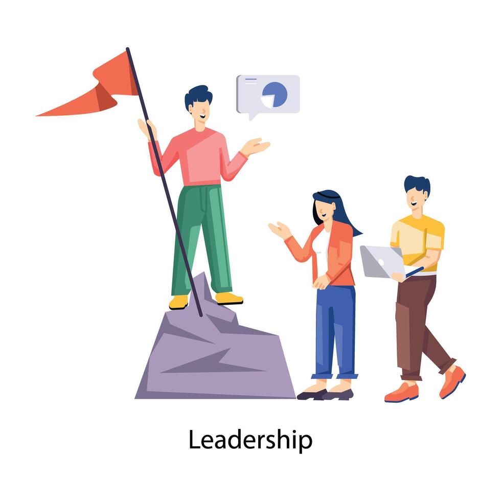 WebCharacter based flat illustration of leadership vector