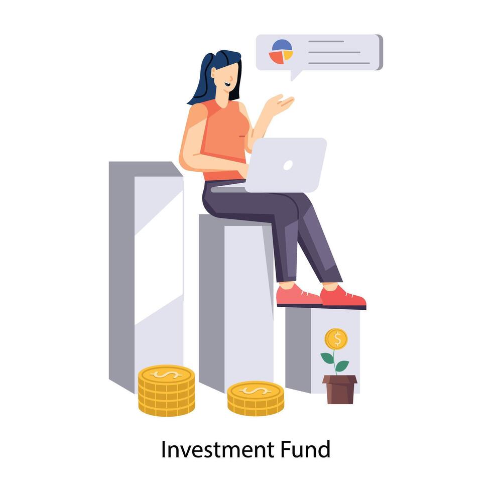 WebA flat style illustration of investment fund vector