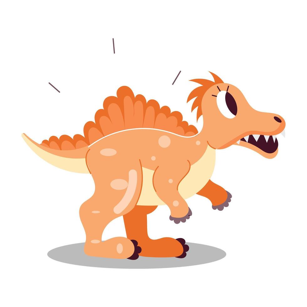 Basic RGBCute spinosaurus sticker in flat style vector