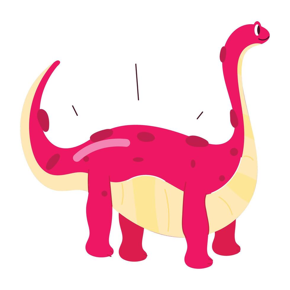 Basic RGBCute cartoon style brontosaurus sticker vector