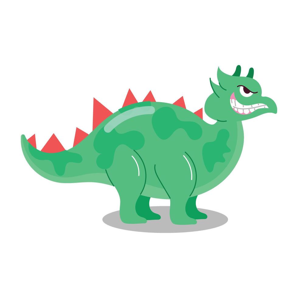 Basic RGBA flat style sticker of an angry stegosaurus vector