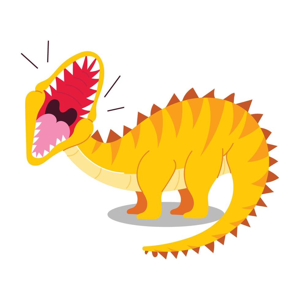 Basic RGBA cartoon style sticker of wild dinosaur vector