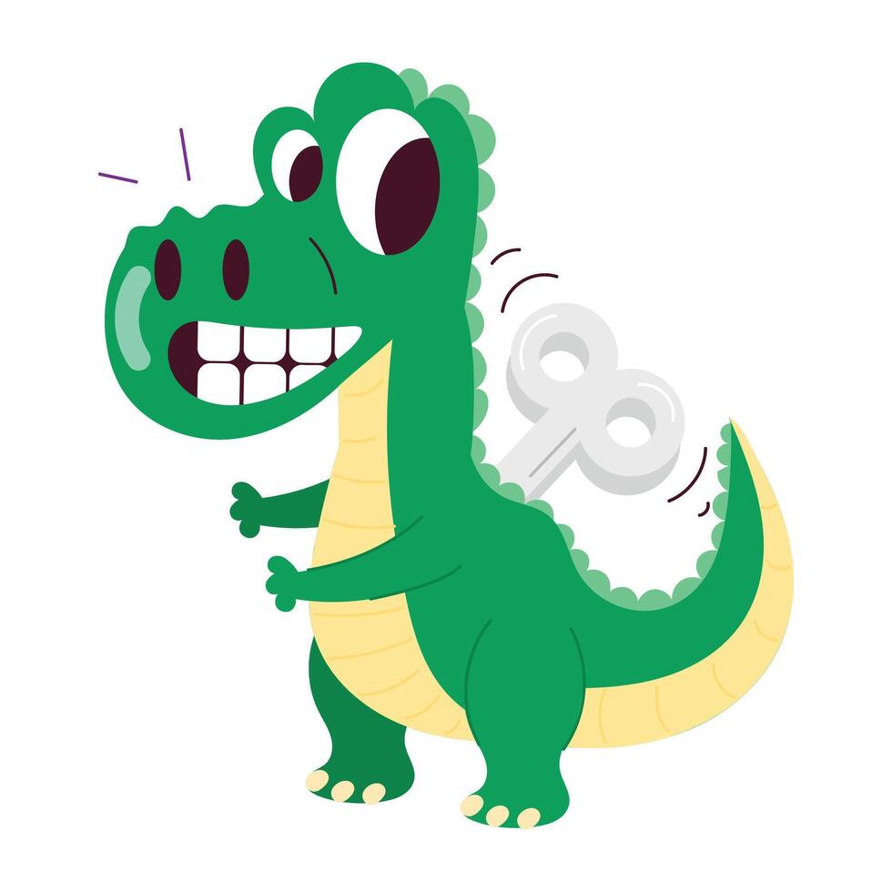 Basic RGBA flat style sticker of dinosaur toy vector