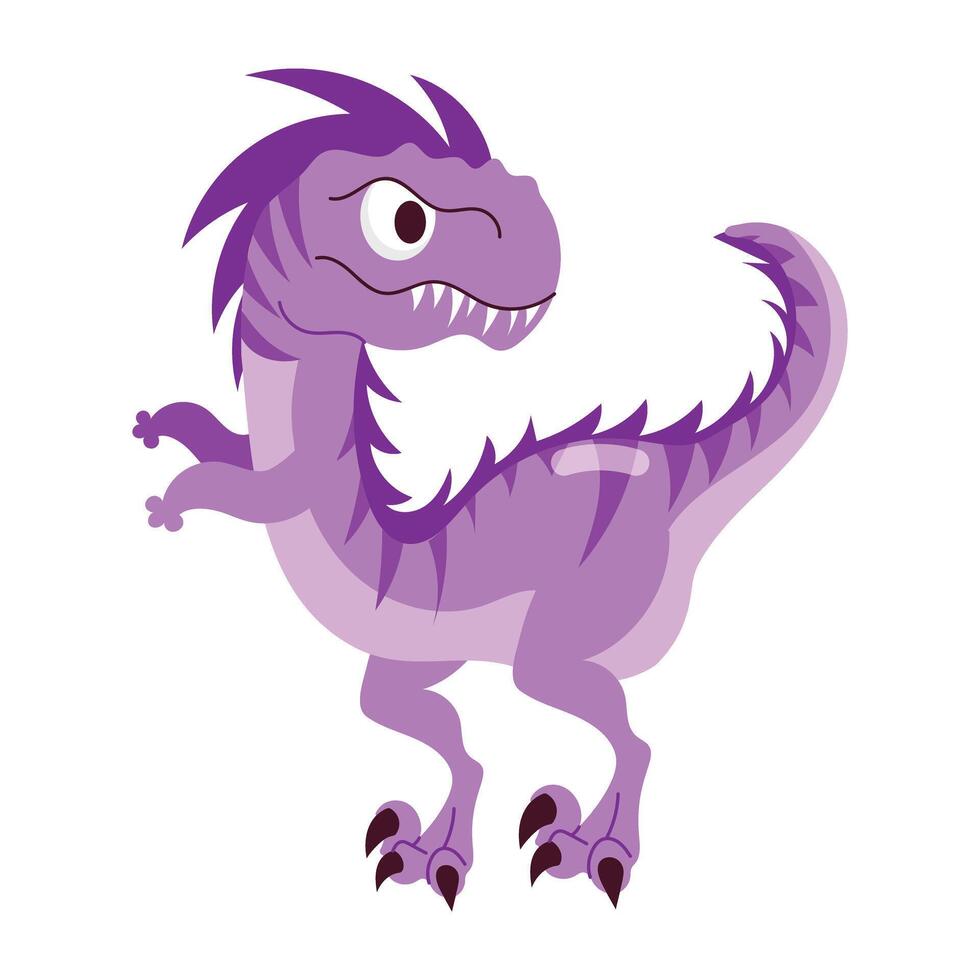 Basic RGBA cartoon style sticker of scary dinosaur vector