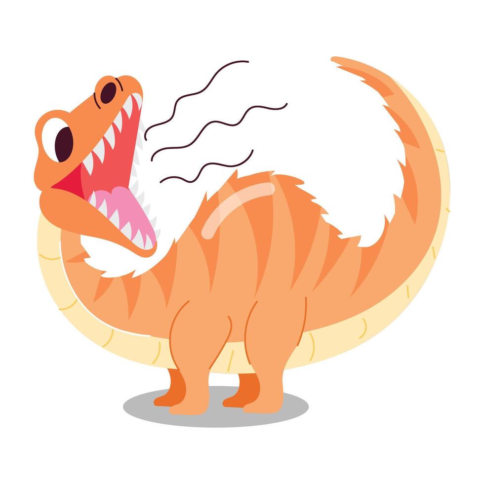 Basic RGBA flat style mascot of dinosaur reptile vector