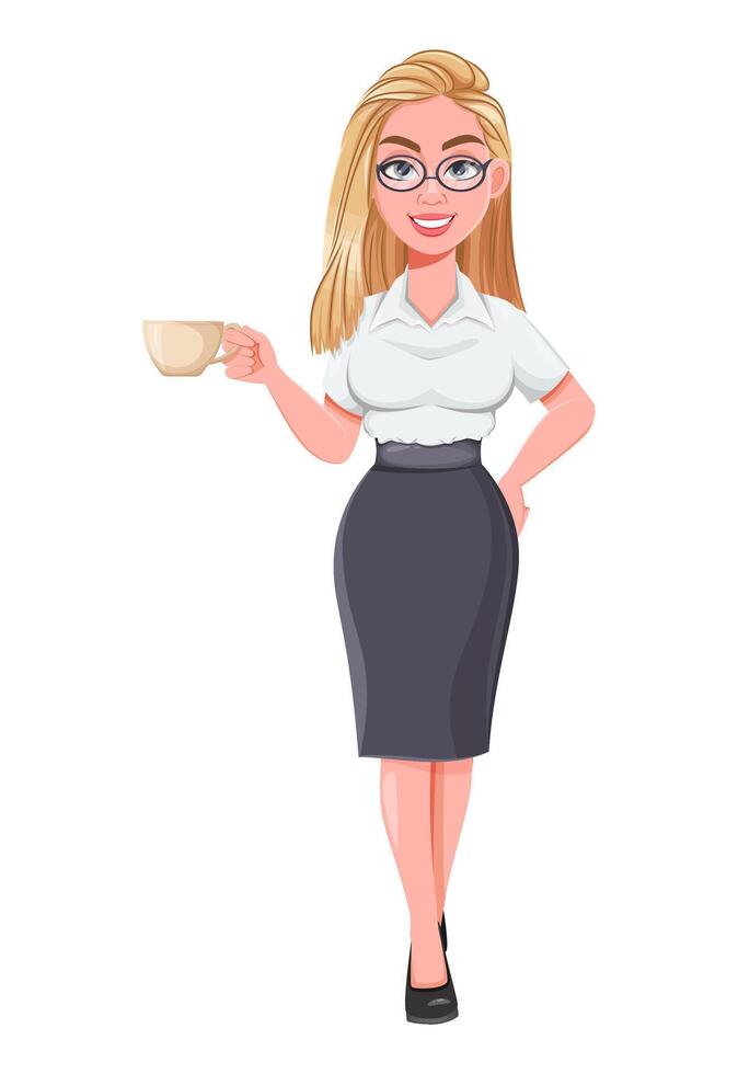 Beautiful blonde business woman vector