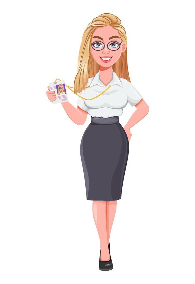 Beautiful blonde business woman vector