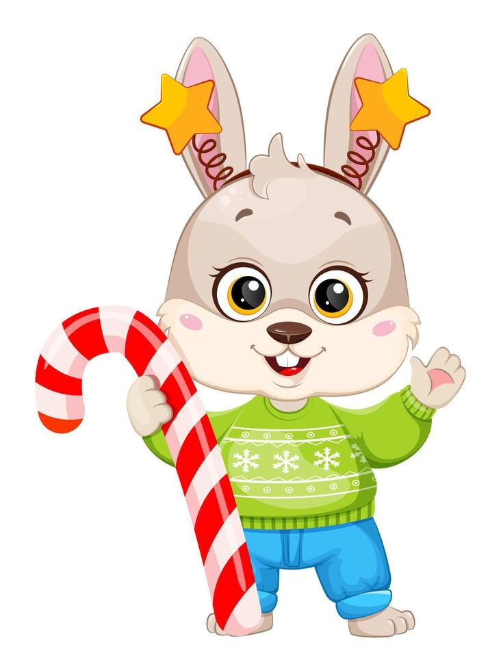 Cartoon character rabbit. Cute bunny. vector