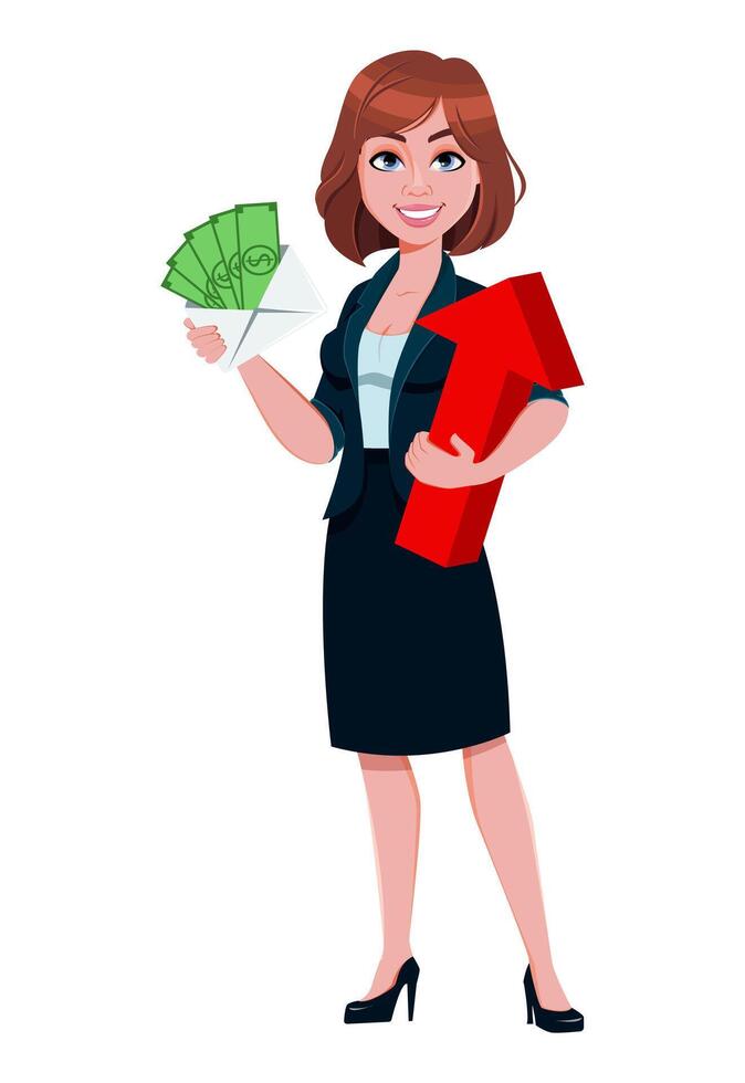 Beautiful businesswoman cartoon character vector