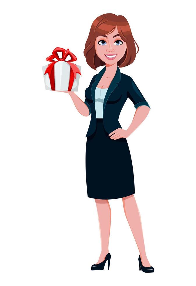 Beautiful businesswoman cartoon character vector