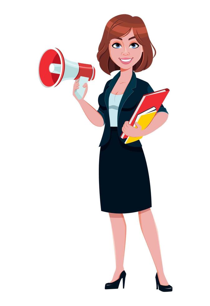 Beautiful businesswoman cartoon character vector