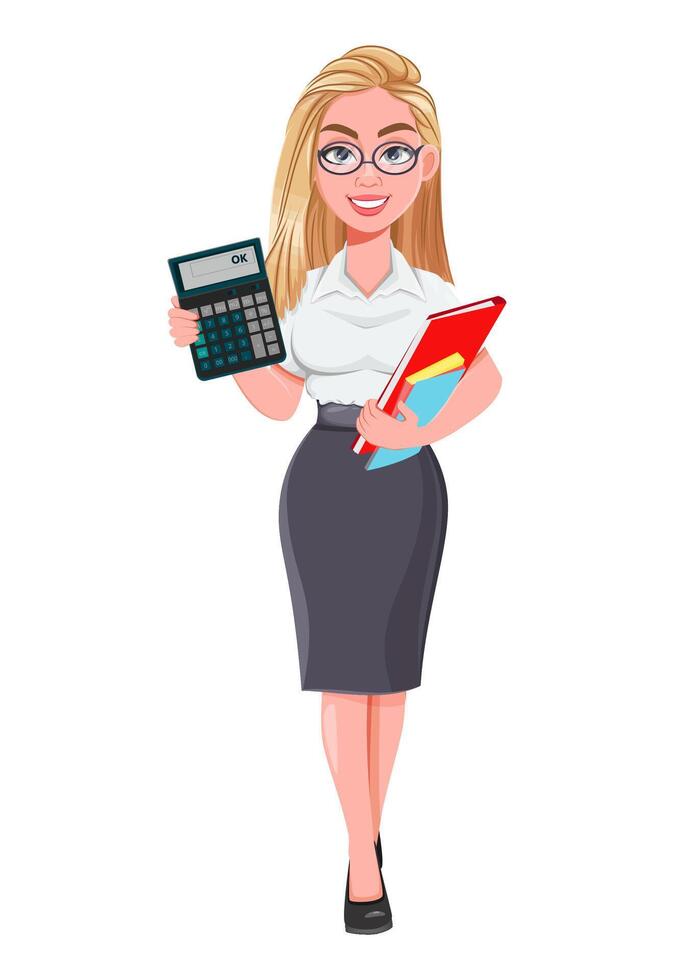Beautiful blonde business woman vector