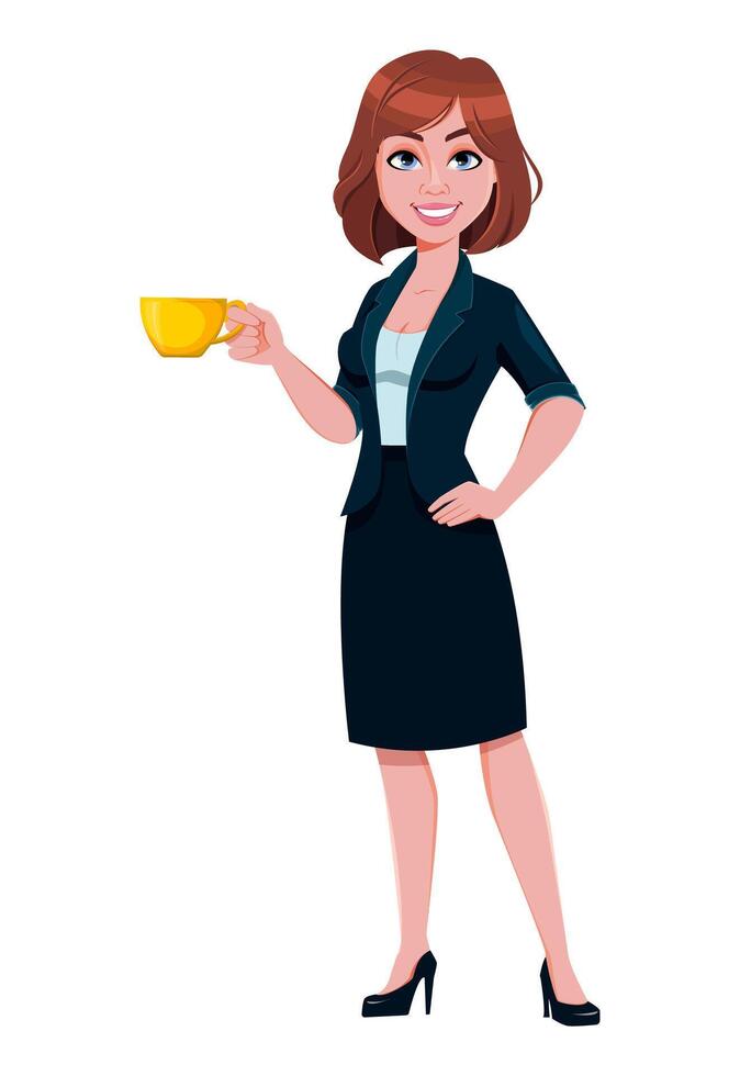 Beautiful businesswoman cartoon character vector