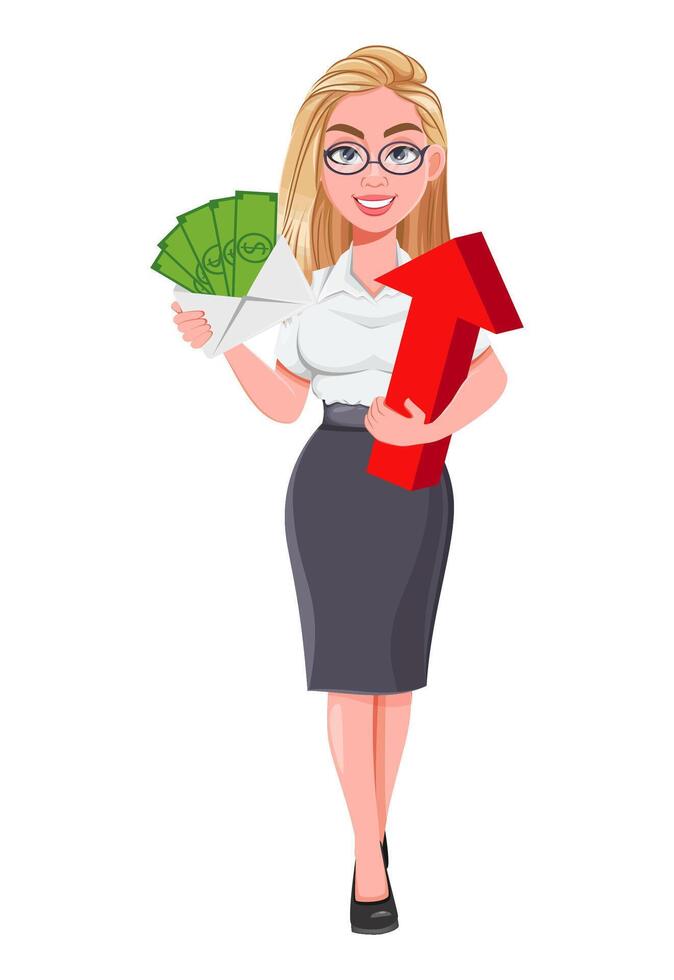 Beautiful blonde business woman vector