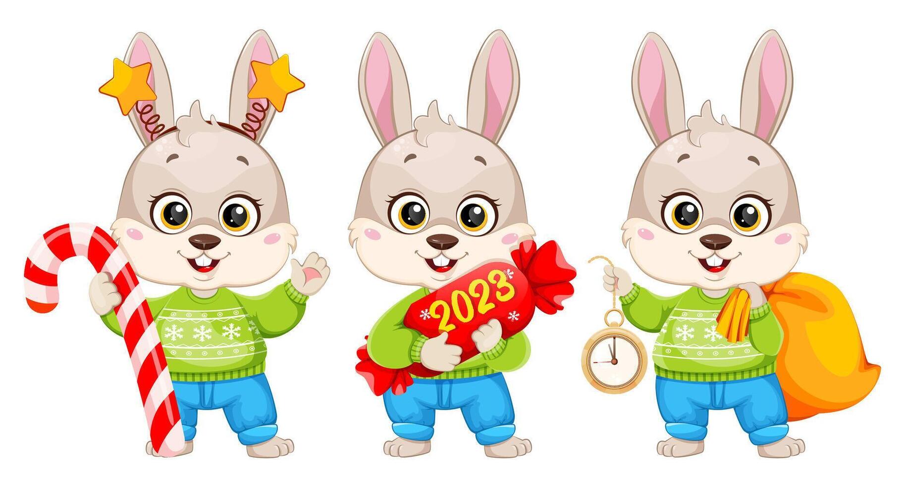 Cartoon character rabbit. Cute bunny. vector