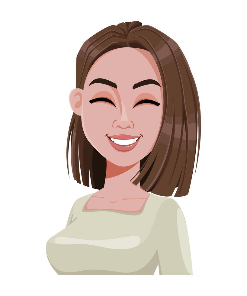 Face expression of successful business woman vector
