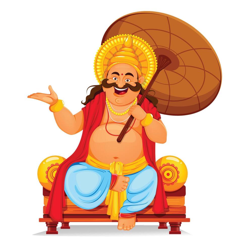 Happy Onam festival in Kerala greeting card vector