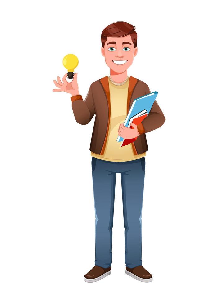 Young businessman cartoon character in flat style vector