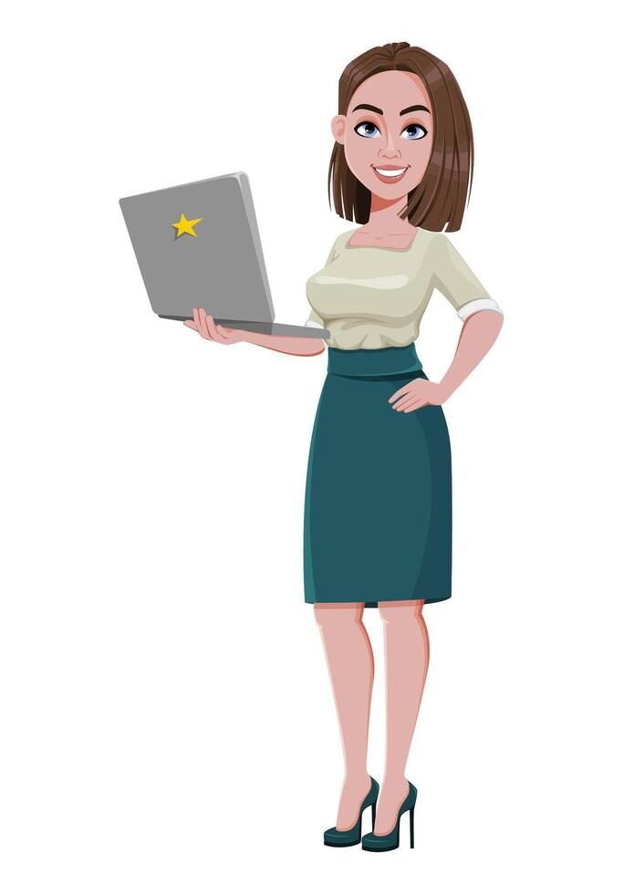 Young successful business woman vector