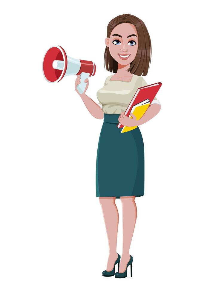 Young successful business woman vector
