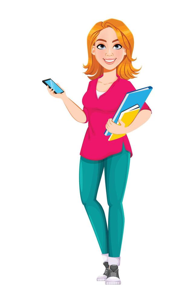 Successful businesswoman. Cute business woman vector