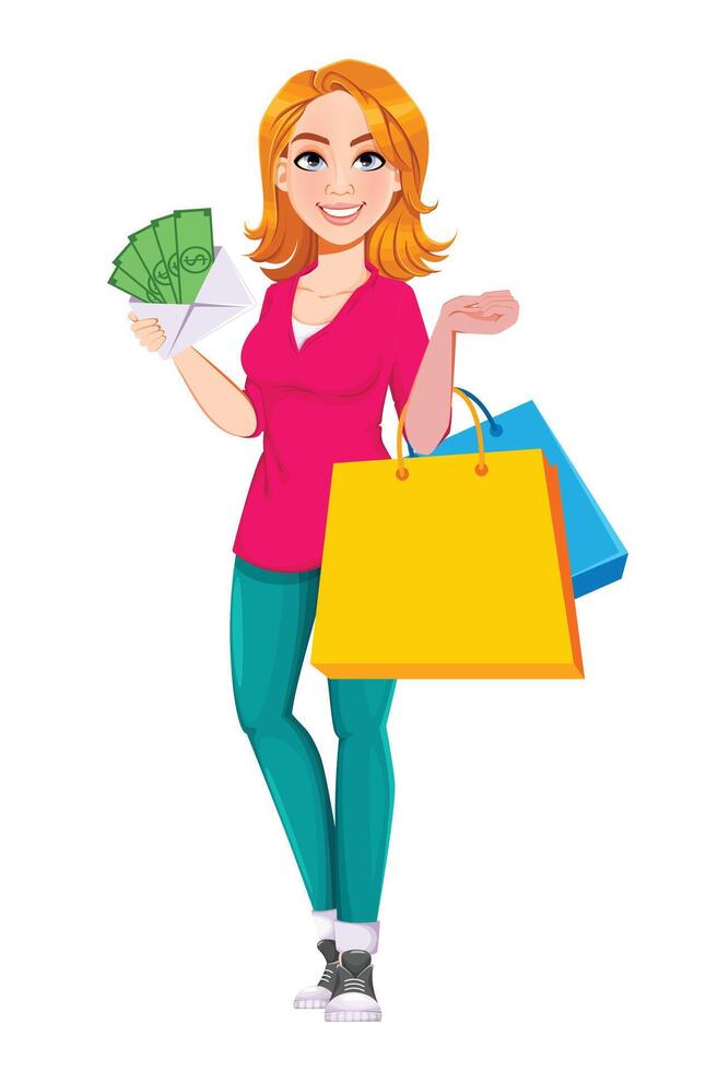 Successful businesswoman. Cute business woman vector
