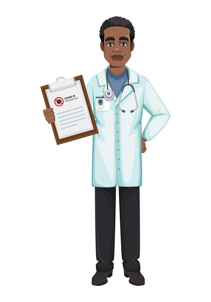 Doctor working during coronavirus outbreak Covid-19 vector